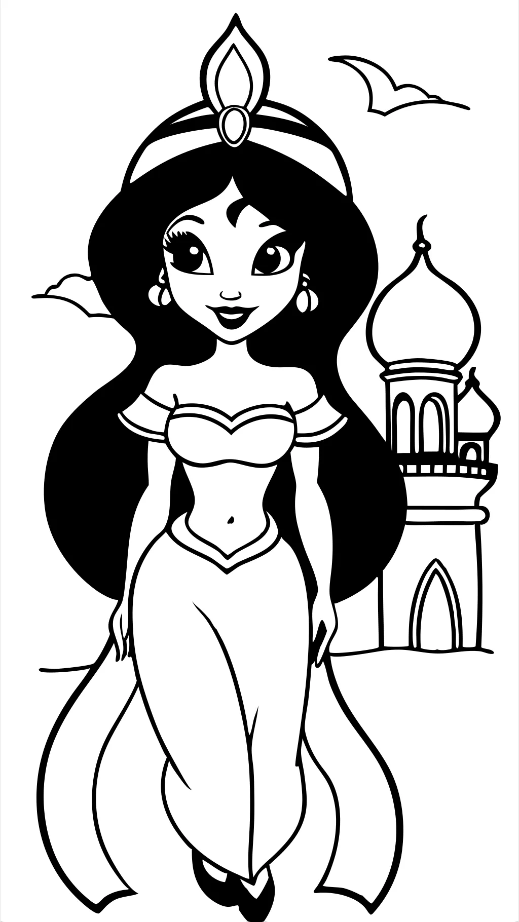 coloring pages jasmine princess